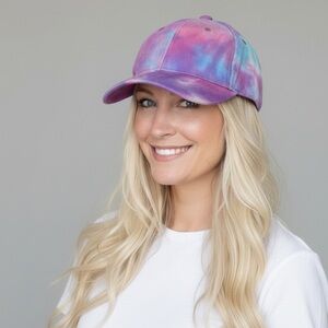 Purple Pink Blue Tie Dye Dad Hat | Adjustable Cotton Cap